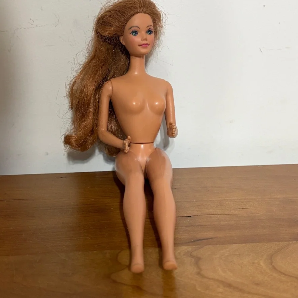 Vintage 1985 Mattel Barbie Doll Red Hair Repainted Face Body Nude